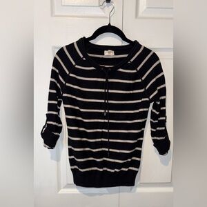 Black and Tan Striped Women's Sweater